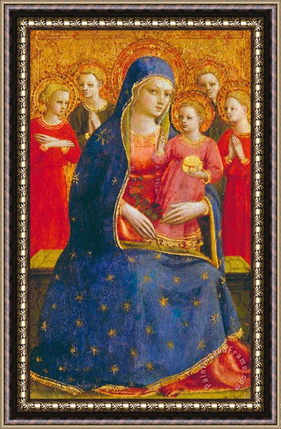 Fra Angelico Madonna And Child With Angels Framed Painting