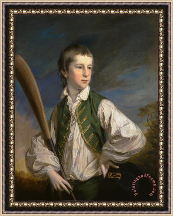 Francis Cotes Charles Collyer As a Boy, with a Cricket Bat Framed Print