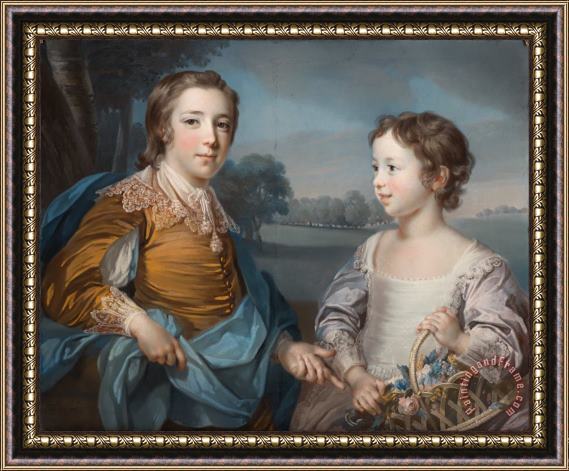 Francis Cotes Portrait of Joseph Gulston And His Brother John Gulston Framed Painting