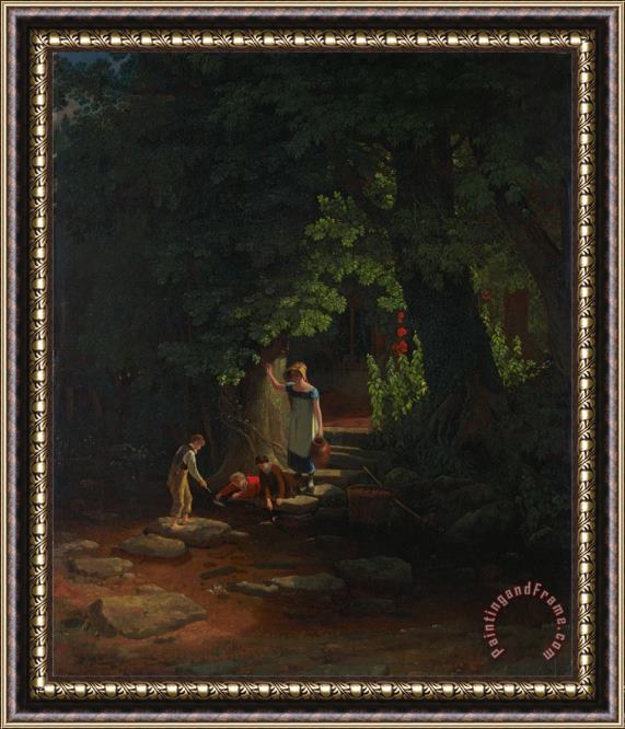 Francis Danby Children by a Brook Framed Painting