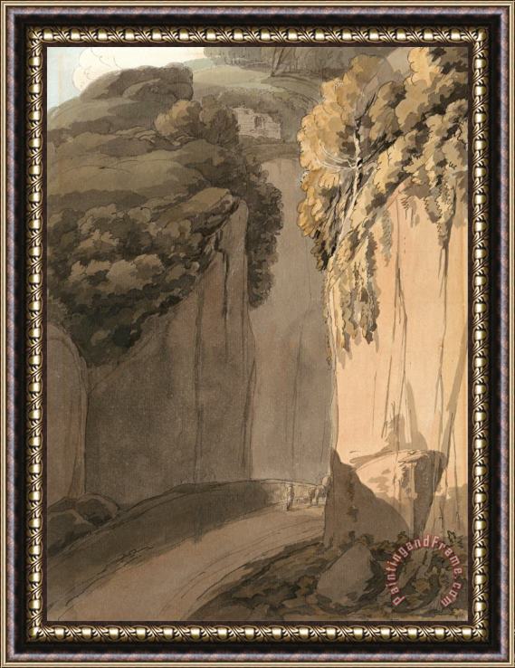 Francis Swaine Entrance to The Grotto at Posilippo, Naples Framed Painting
