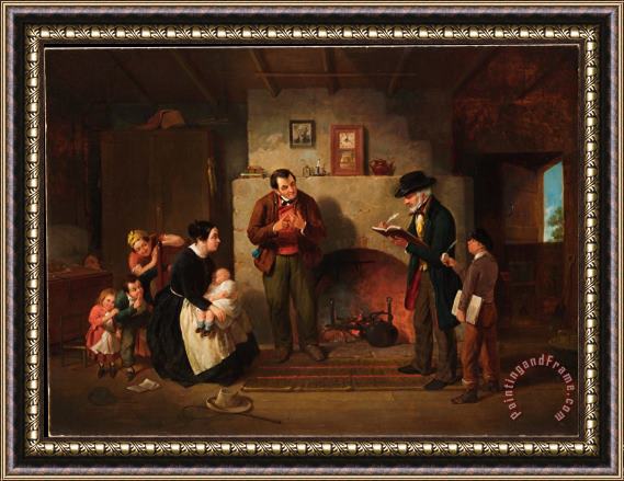 Francis William Edmonds Taking The Census Framed Print