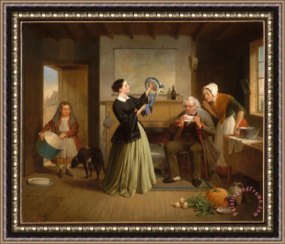 Francis William Edmonds The New Bonnet Framed Painting