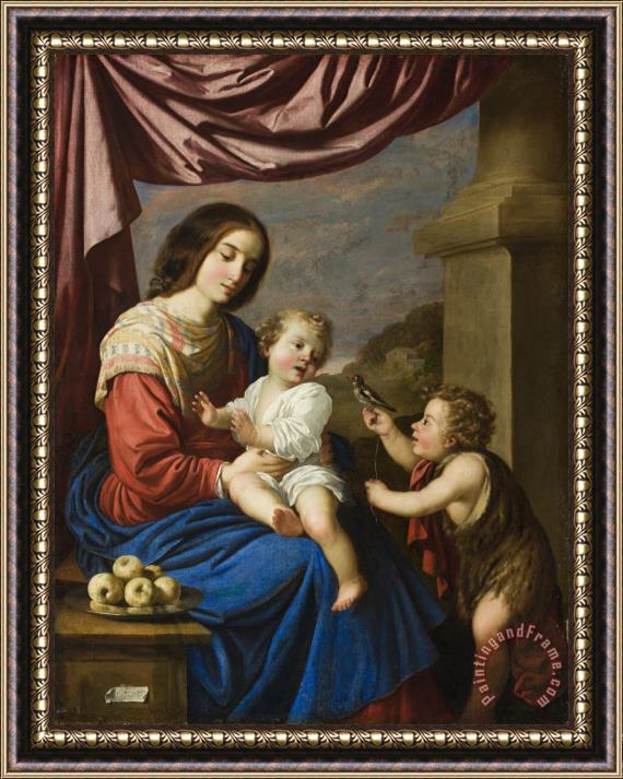 Francisco de Zurbaran Madonna And Child with The Infant Saint John Framed Painting