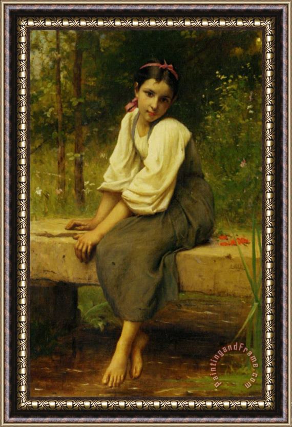 Francois Alfred Delobbe Moment of Reflection Framed Painting