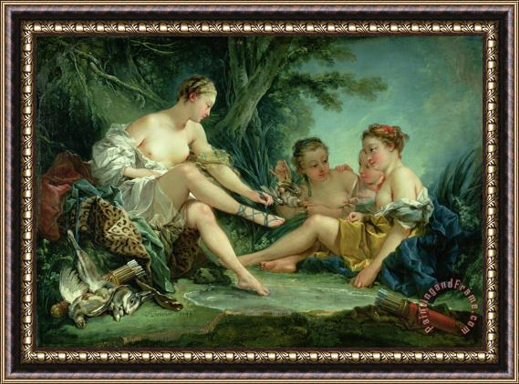 Francois Boucher Diana after the Hunt Framed Painting
