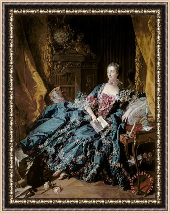 Francois Boucher Madame de Pompadour Framed Painting