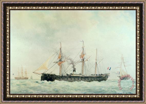 Francois Geoffroy Roux The French Battleship Framed Painting