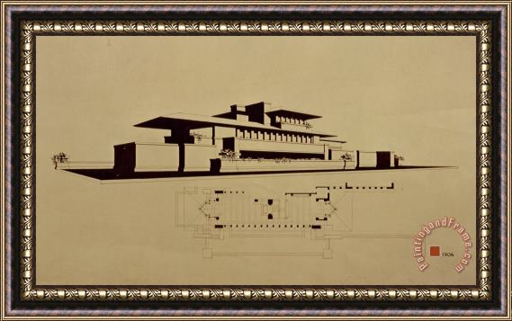 Frank Lloyd Wright Frederick Robie House, Chicago, Il Framed Painting