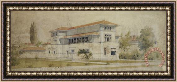 Frank Lloyd Wright Isidore Heller House (perspective View). Chicago, Il Framed Print