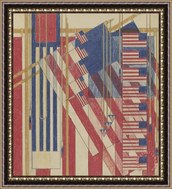 Frank Lloyd Wright The Flag. Liberty Magazine Cover Framed Print
