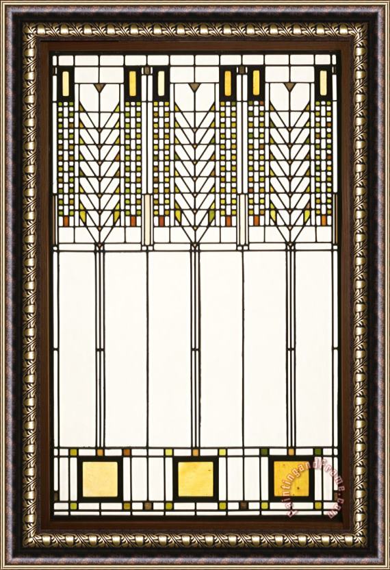 Frank Lloyd Wright Tree of Life Window Framed Print