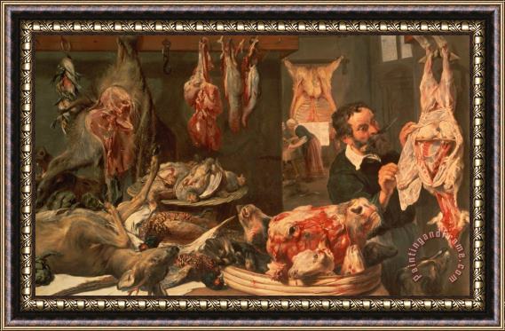 Frans Snyders The Butcher's Shop Framed Print