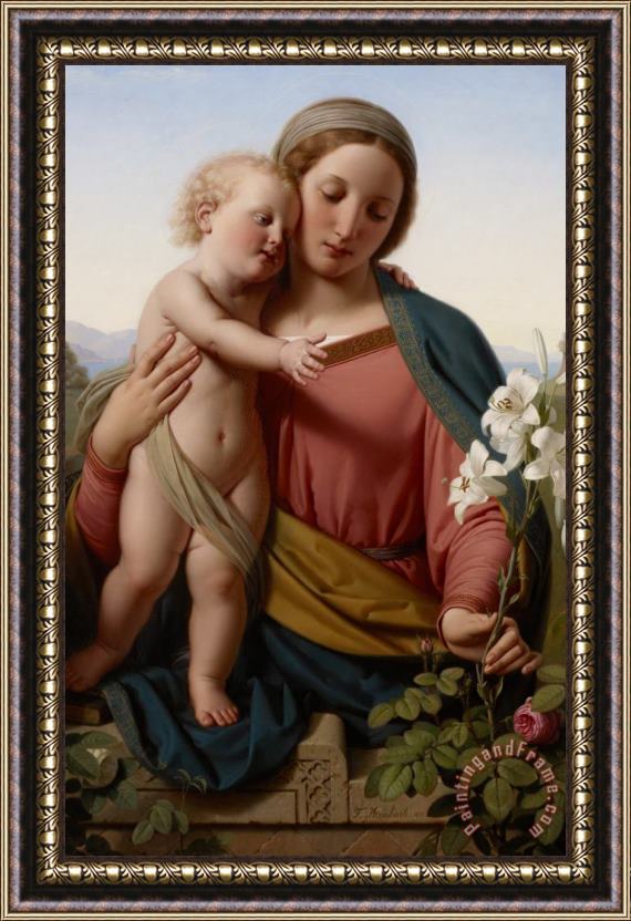 Franz Ittenbach Madonna And Child Framed Painting