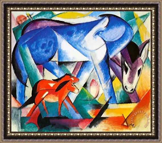 Franz Marc The First Animals Framed Painting