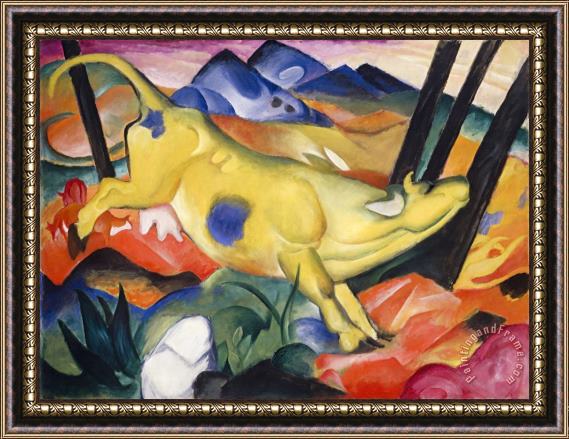 Franz Marc Yellow Cow Framed Painting