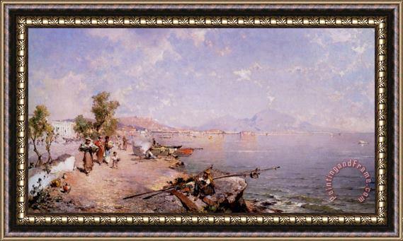 Franz Richard Unterberger The Bay of Naples Framed Print