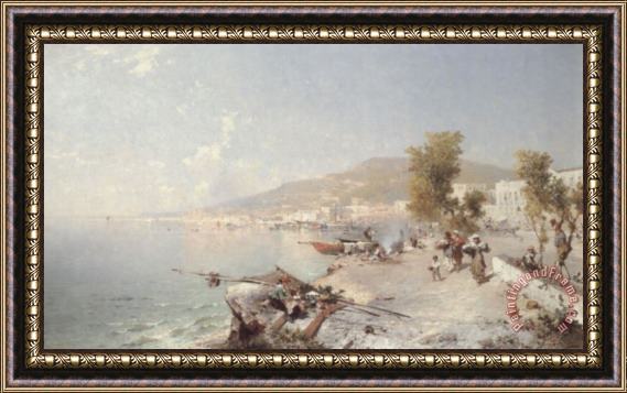 Franz Richard Unterberger Vietri Sul Mare, Looking Towards Salerno Framed Painting