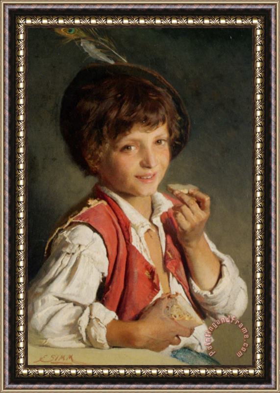 Franz Xaver Simm Brotzeit Framed Painting