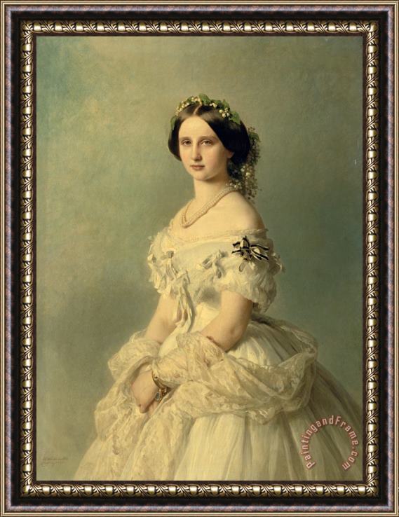 Franz Xaver Winterhalter Portrait of Princess of Baden Framed Painting
