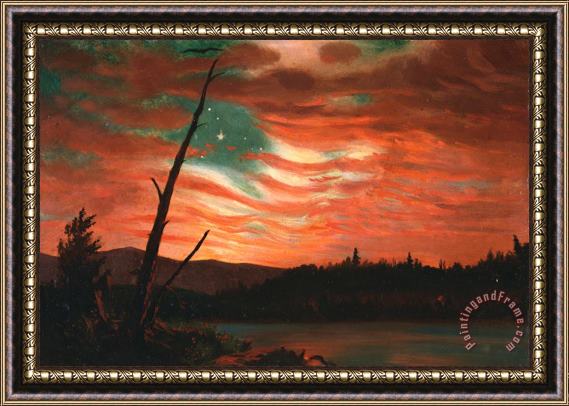 Frederic Edwin Church Our Banner in the Sky Framed Painting