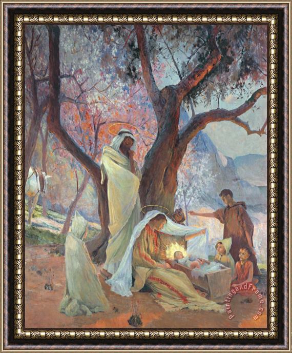 Frederic Montenard Nativity Framed Painting