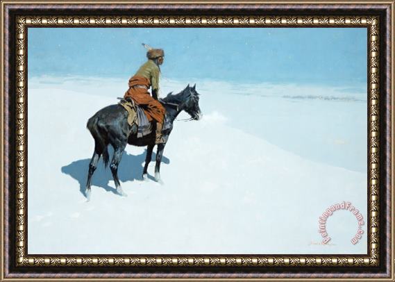 Frederic Remington The Scout Friends or Foes Framed Print