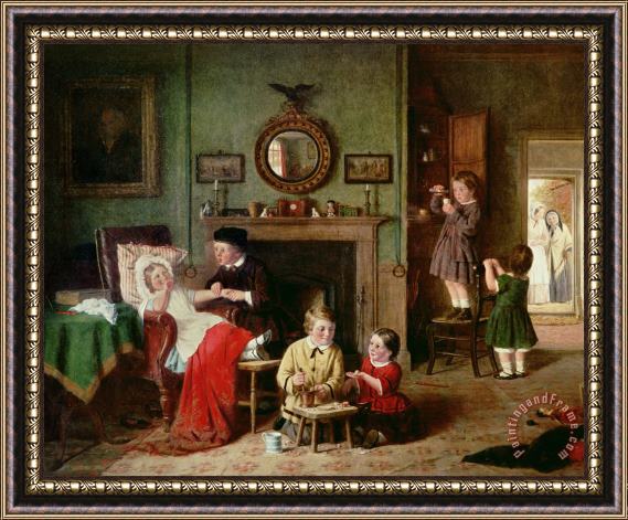 Frederick Daniel Hardy Playing at Doctors Framed Print