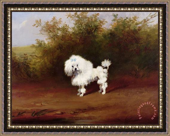 Frederick French A Toy Poodle in a Landscape Framed Painting