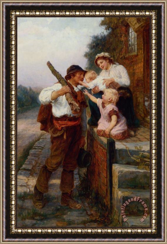 Frederick Morgan A Fathers Return Framed Painting
