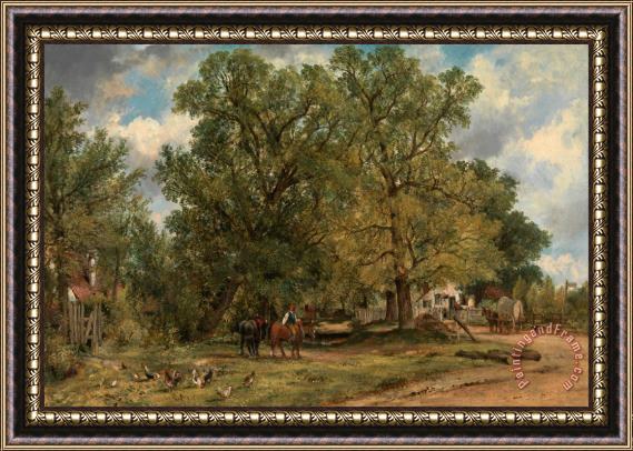 Frederick W. Watts Landscape with Cottages Framed Print