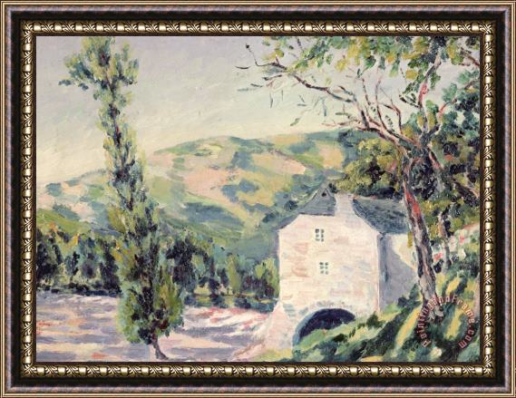 French School Landscape In Provence Framed Painting