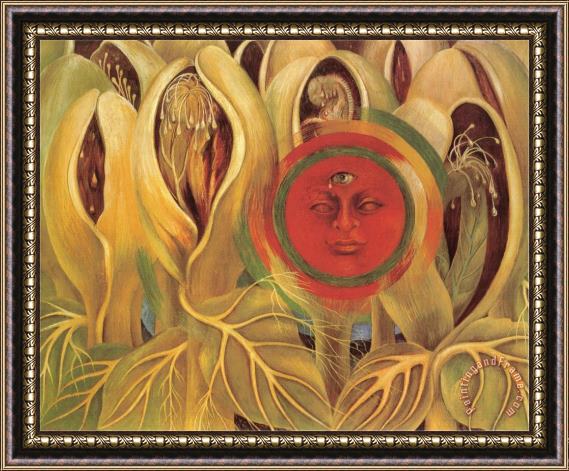 Frida Kahlo Sun And Life 1947 Framed Painting