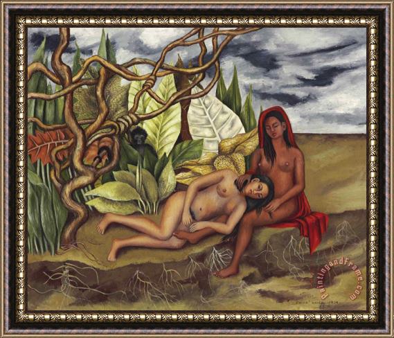 Frida Kahlo Two Nudes in The Forest The Earth Itself 1939 Framed Painting