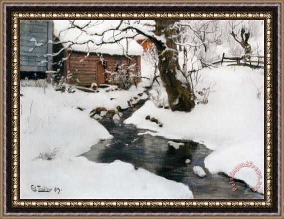 Fritz Thaulow Winter on The Isle of Stord Framed Print