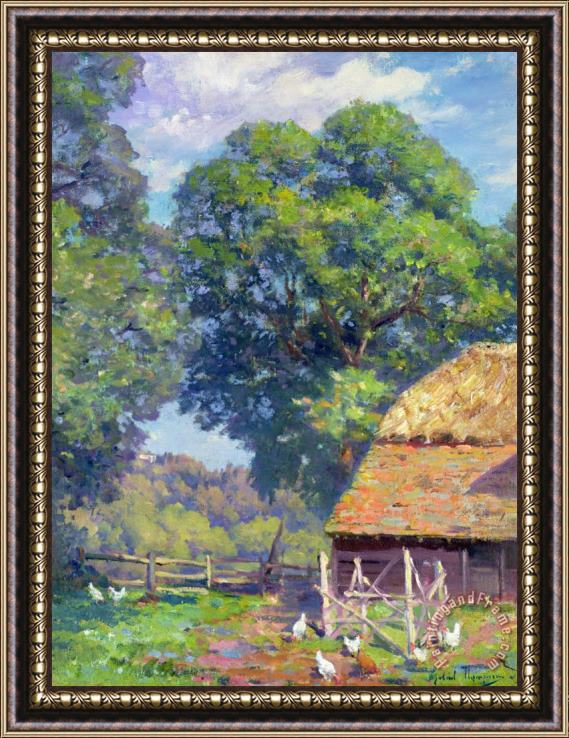 Gabriel Edouard Thurner Farmyard With Poultry Framed Painting