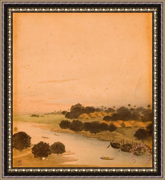 Gaganendranath Tagore River View Framed Print