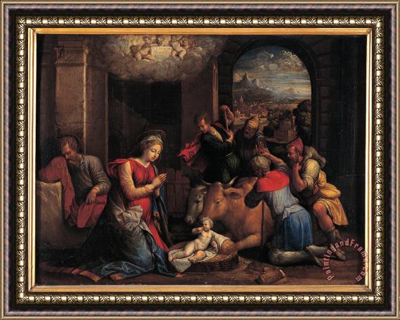 Garofalo Adoration of The Sheperds Framed Painting