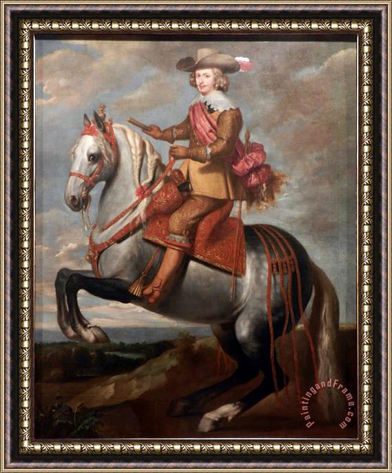 Gaspar de Crayer Equestrian Painting of Infant Cardinal Don Fernando of Austria Framed Painting