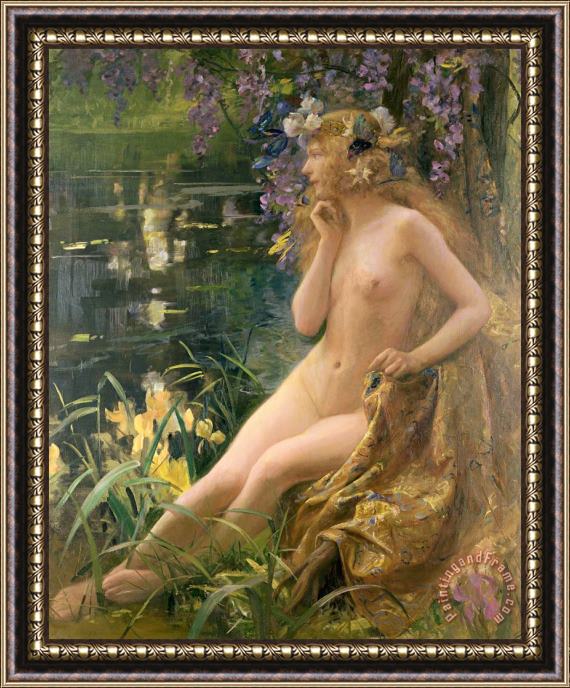 Gaston Bussiere Water Nymph Framed Painting