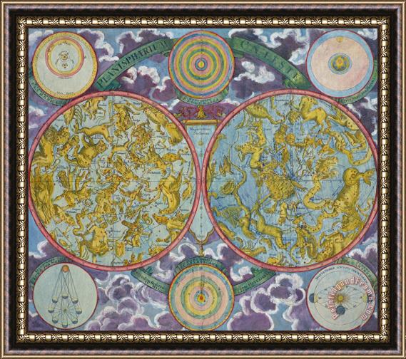 Georg Christoph Eimmart Celestial Map of the Planets Framed Print