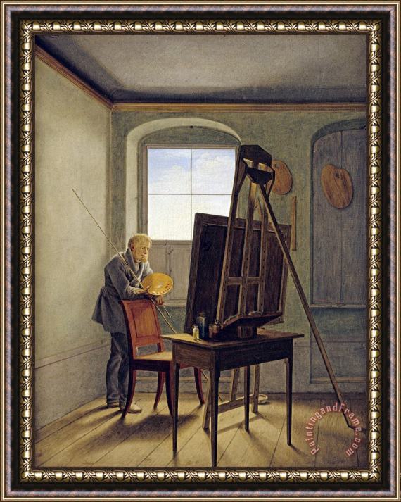 Georg Friedrich Kersting Caspar David Friedrich in His Studio Framed Painting