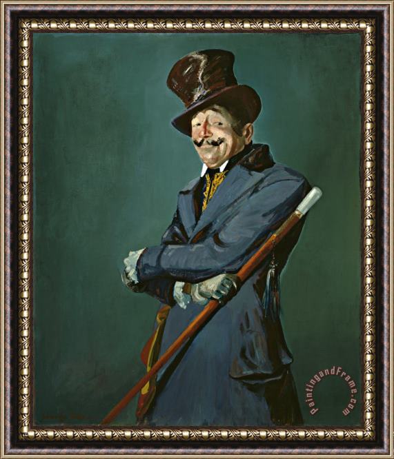 George Benjamin Luks Otis Skinner As Col. Phillipe Bridau Framed Painting