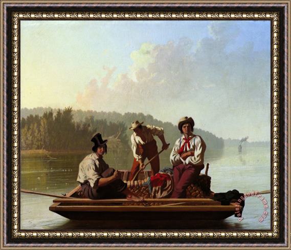 George Caleb Bingham Boatmen on The Missouri Framed Painting