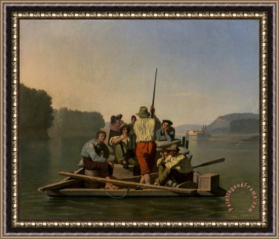 George Caleb Bingham Lighter Relieving a Steamboat Aground Framed Print