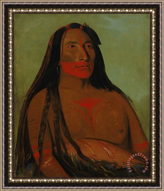George Catlin Mah to Toh Pa, Four Bears, Second Chief in Mourning Framed Painting