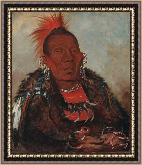 George Catlin Wah Ro Nee Sah, The Surrounder, Chief of The Tribe Framed Print