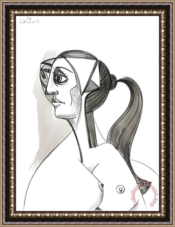 George Condo Female Profile, 2015 Framed Print