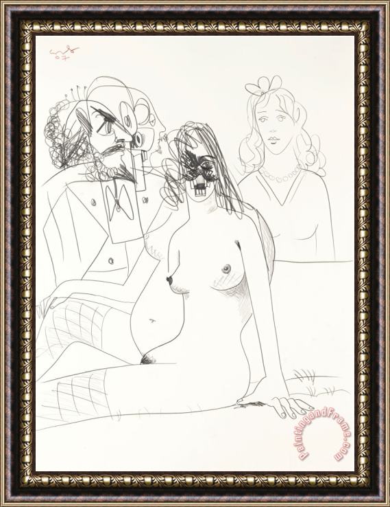 George Condo Seated Nude, 2007 Framed Print