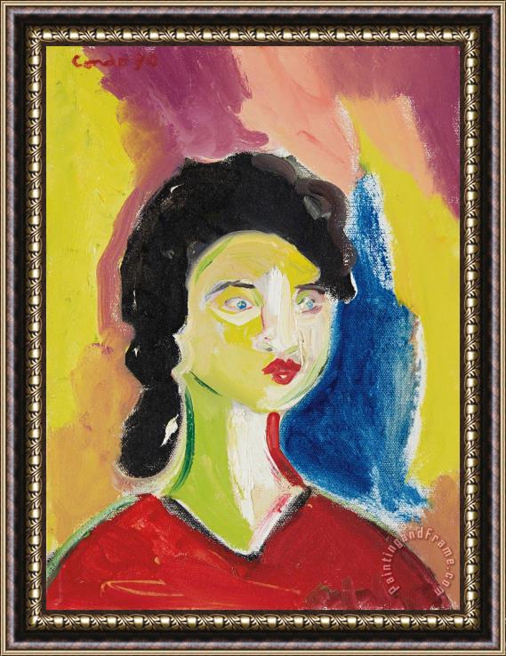 George Condo Woman, 1990 Framed Painting